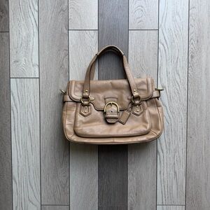 Coach Campbell Eva flap satchel in camel leather